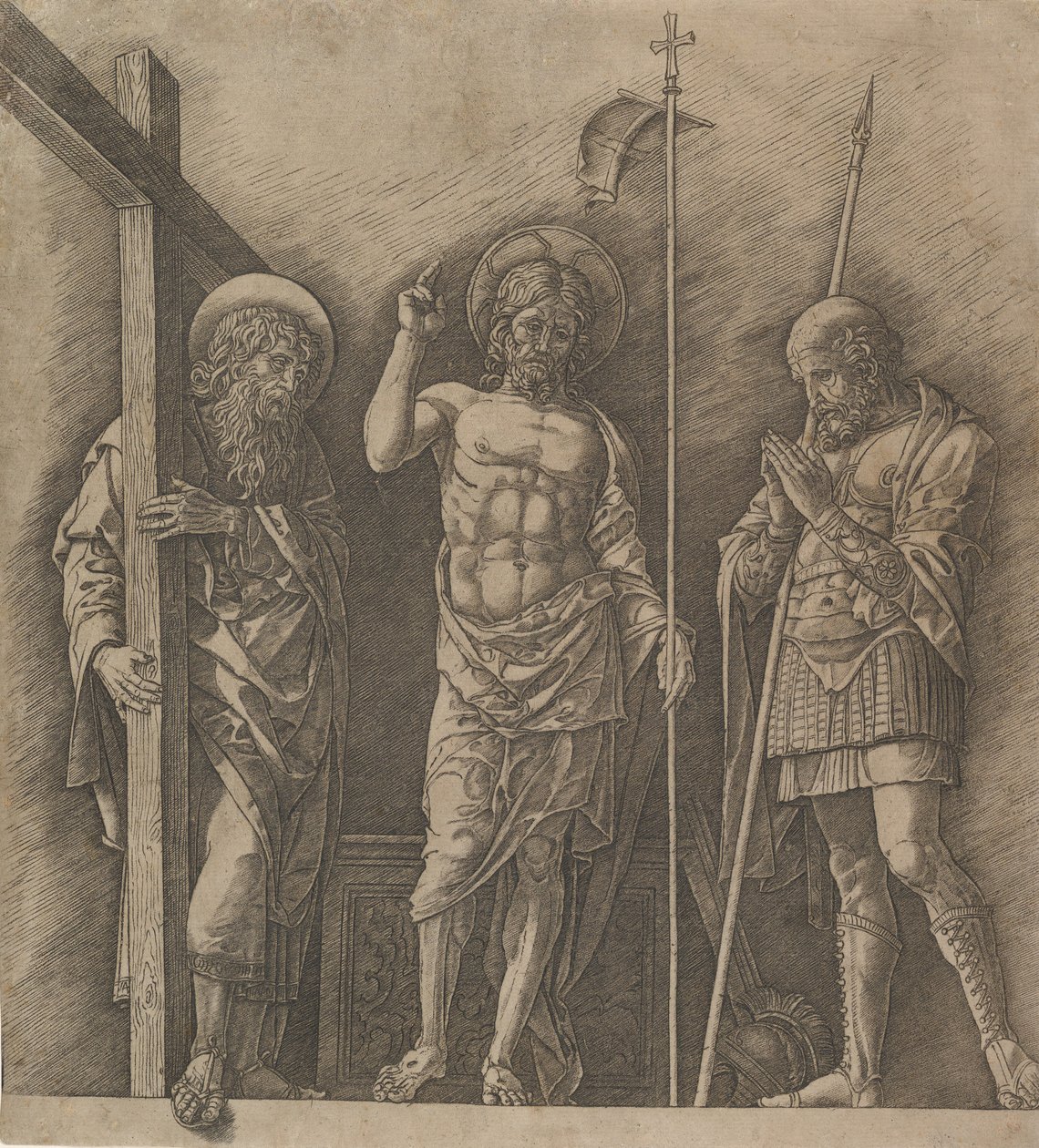 Aziz Andrew ve Aziz Longinus arasındaki Yükselen Mesih, yaklaşık. 1472. by Andrea Mantegna