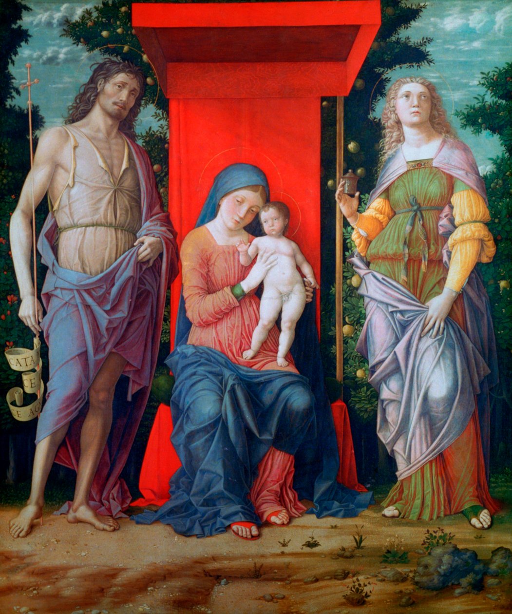 Azizler ile Bakire ve Çocuk, c1490-1505 by Andrea Mantegna