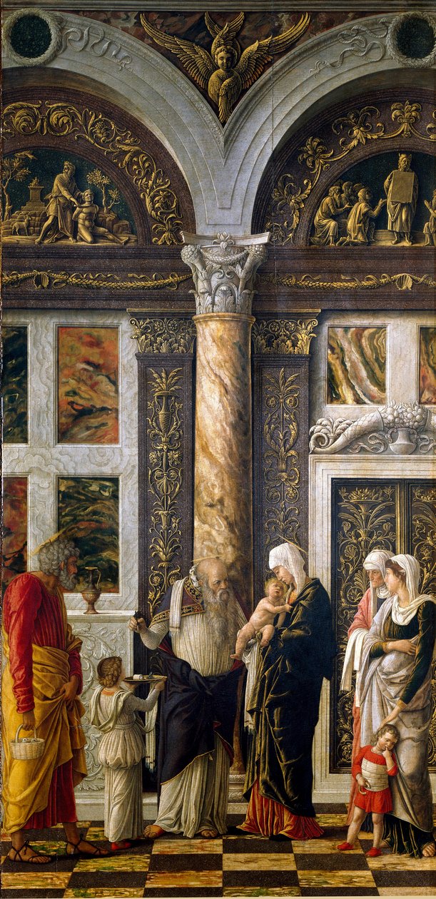 Uffizi poliptik: “” sünnet””” Sağ kısım. Ahşap üzerine Detrempe, Andrea Mantegna (1431-1506) 1464-1470. karartmak 86x42,5 cm Floransa, Galleria degli Uffizi (Ofisler) by Andrea Mantegna
