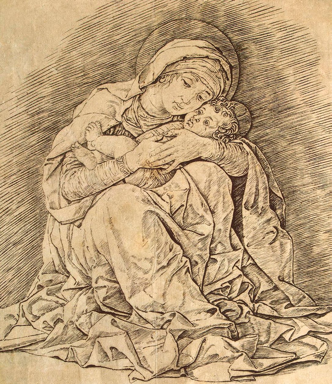 Bakire ve çocuk. by Andrea Mantegna