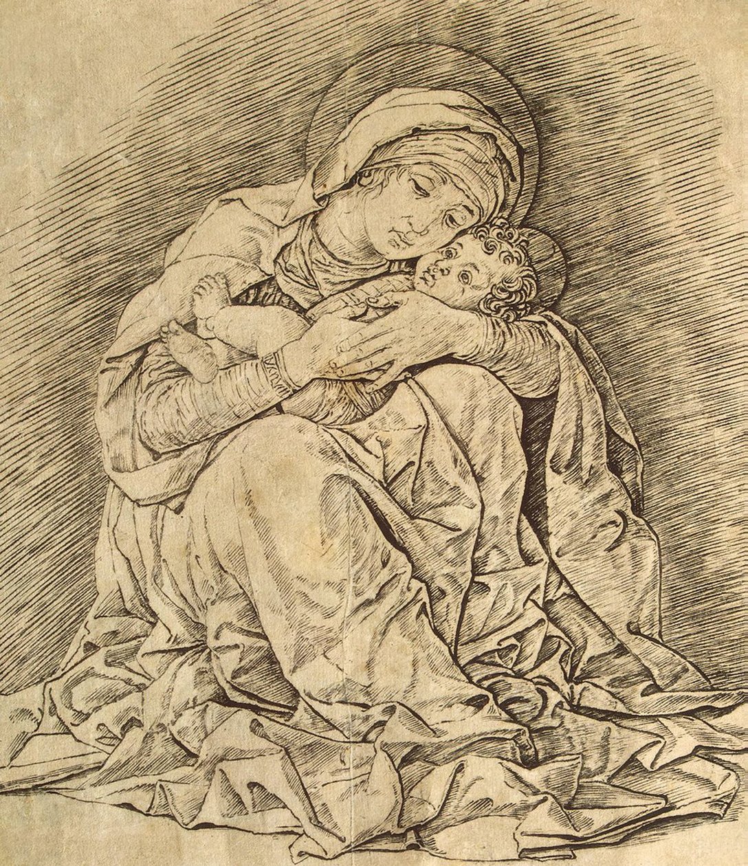 bakire ve çocuk by Andrea Mantegna