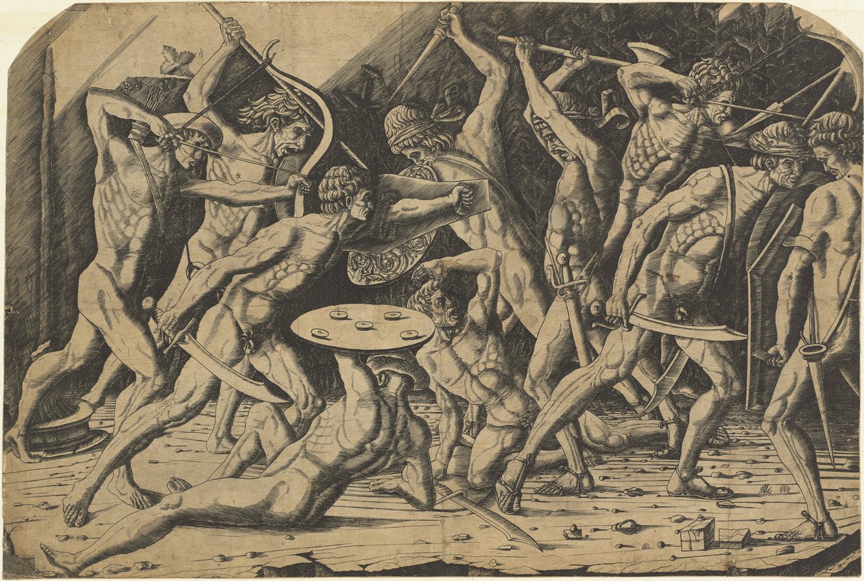 Çıplak Adamların Savaşı by Andrea Mantegna or School after Antonio del Pollaiuolo