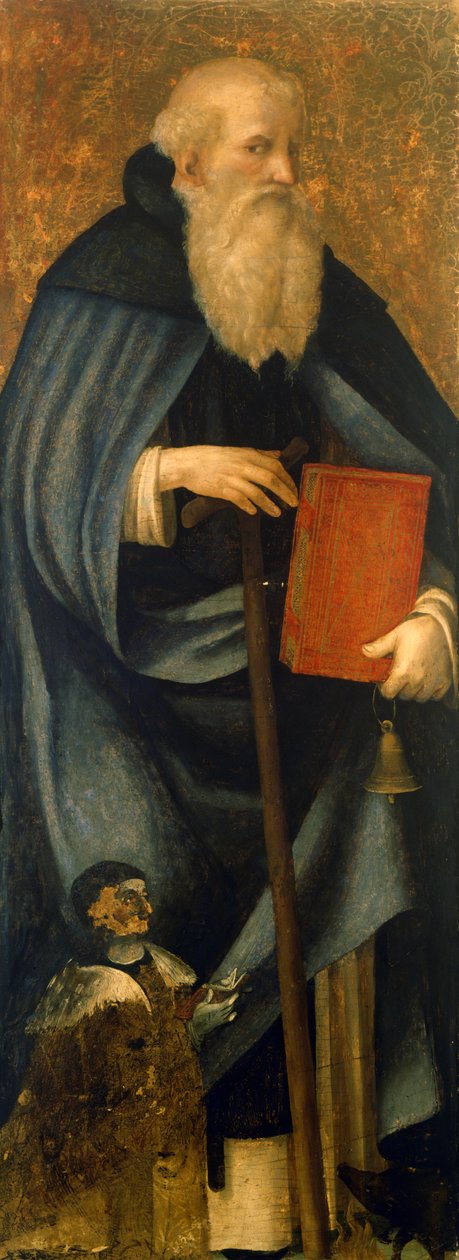 Aziz Anthony Abbot veya Anthony Great ve müşteri Francesco Caracciolo by Andrea Sabatini