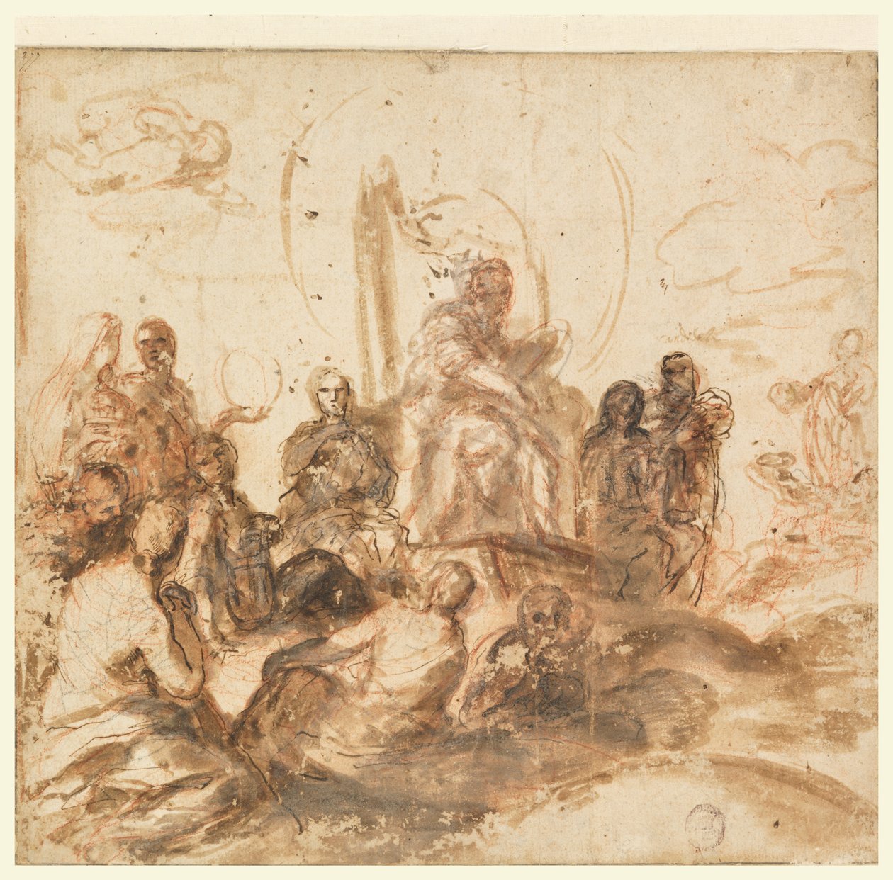 İlahi Bilgelik Alegorisi için Tasarım, Resepsiyon Odası, Palazzo Barberini, Roma, İtalya by Andrea Sacchi