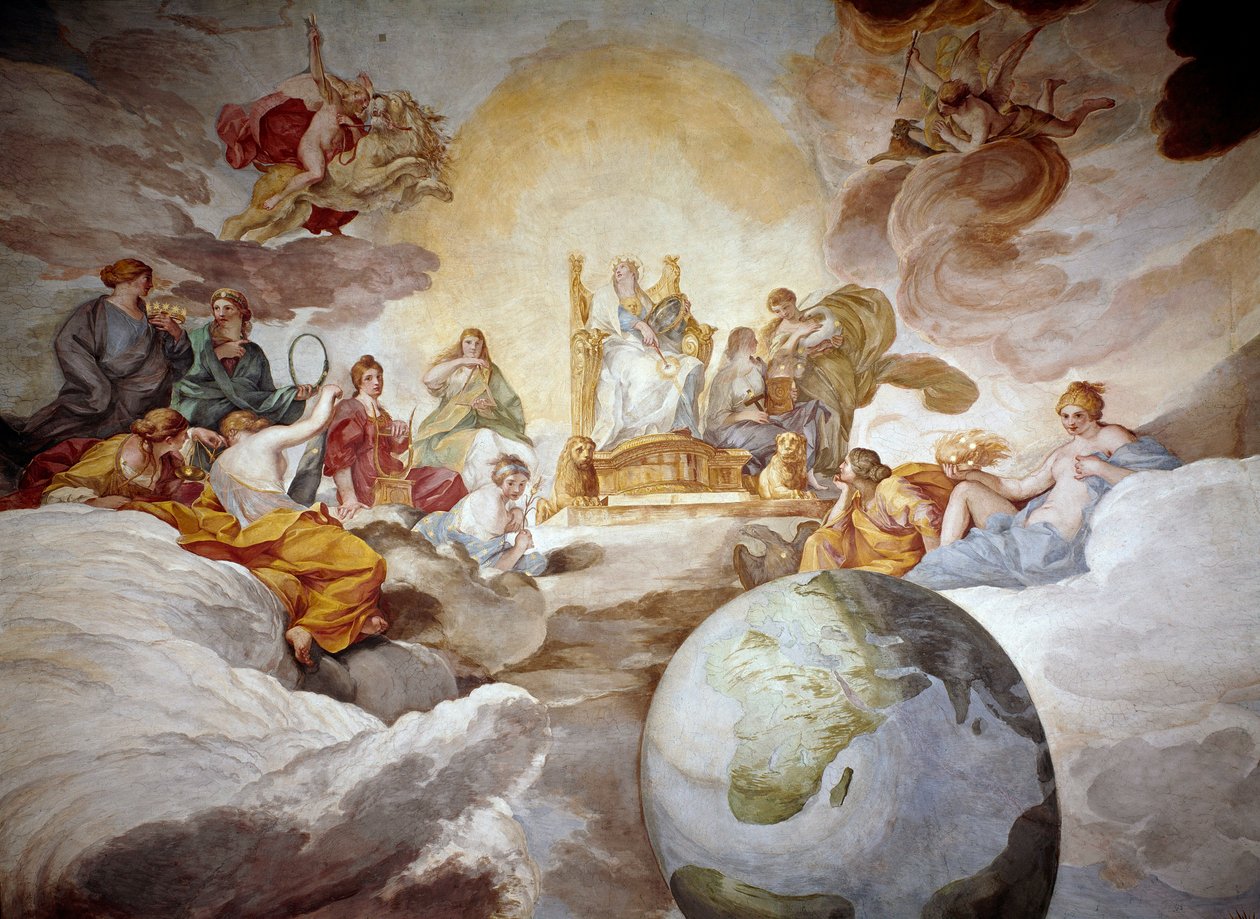 İlahi Bilgi Alegori. Fresk Andrea Sacchi (1599-1661) 1629-1633 Palazzo Barberini, Ulusal Antik Sanat Galerisi Roma by Andrea Sacchi