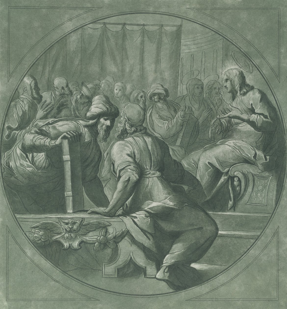 İsa, doktorları şaşırtıyor, 1750-70. by Andrea Scacciati