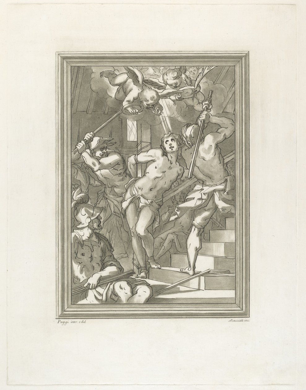 Bir Azizin Kırbaçlanması by Andrea Scacciati after Giovanni Battista Paggi