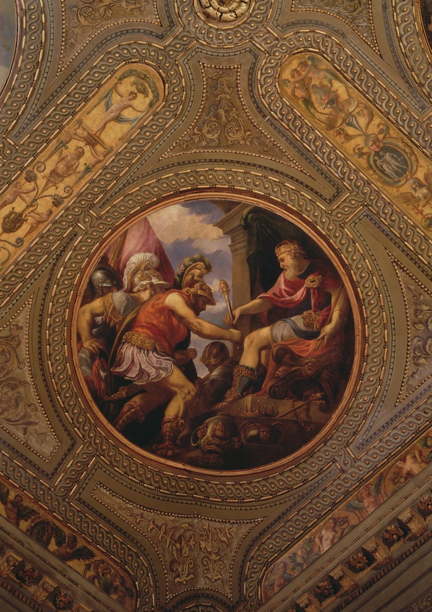 İmparatorluğun alegorisi, kütüphanenin tavanından, 1556 by Andrea Schiavone