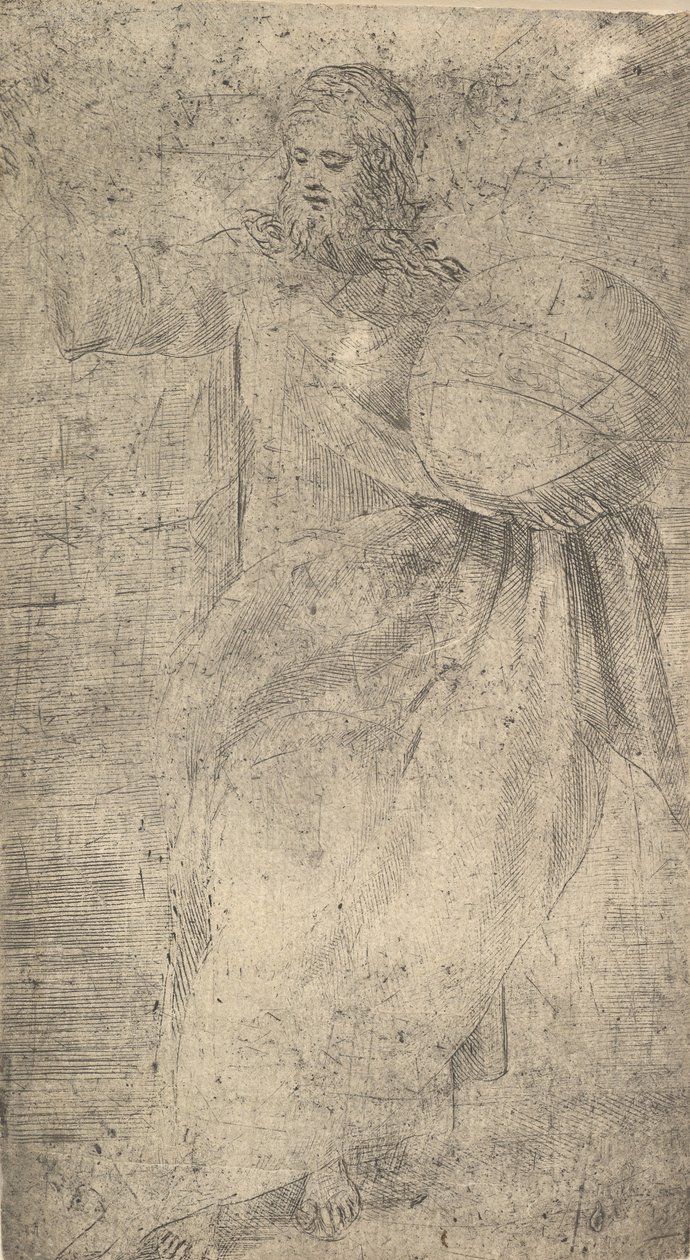 Kurtarıcı olarak Mesih, bir küre tutan, Mesih ve Havarilerden, ca. 1548-50. by Andrea Schiavone