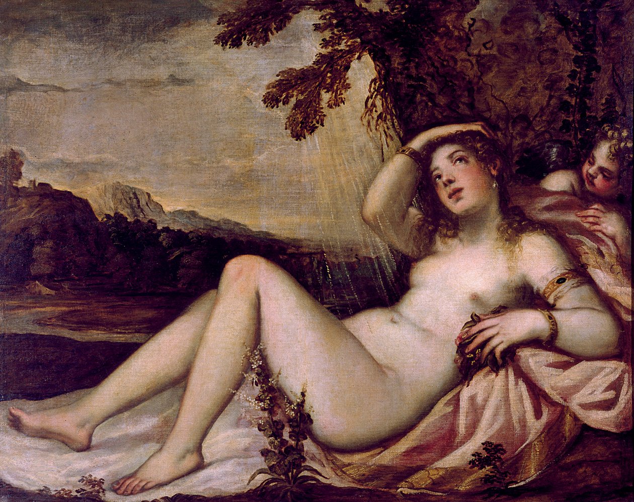 Danae, 16. yüzyılın ortaları.. by Andrea Schiavone