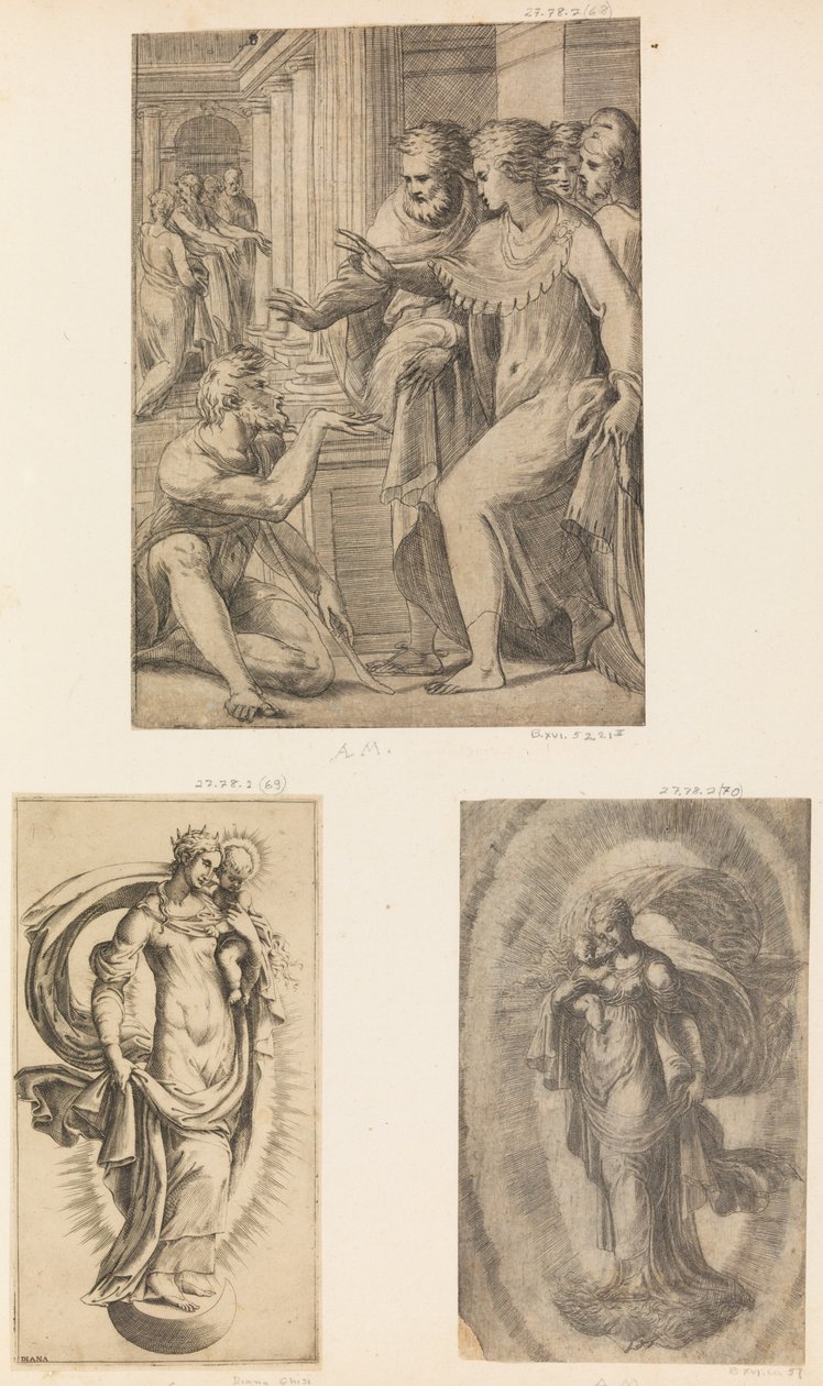 Aziz Peter ve Aziz John Topal Adamı İyileştirir, Bakire ve Çocuğu, ca. 1543-60. by Andrea Schiavone