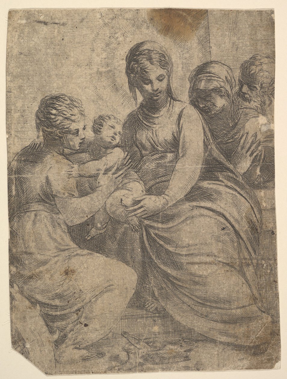 Azizler eşliğinde Bakire ve Çocuk, ca. 1550. by Andrea Schiavone