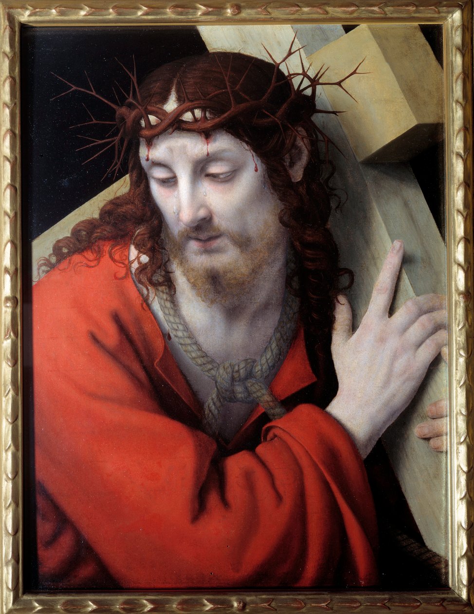 İsa çarmıhını taşıyor. Andrea Solario'nun (1460-1522) tablosu by Andrea Solario