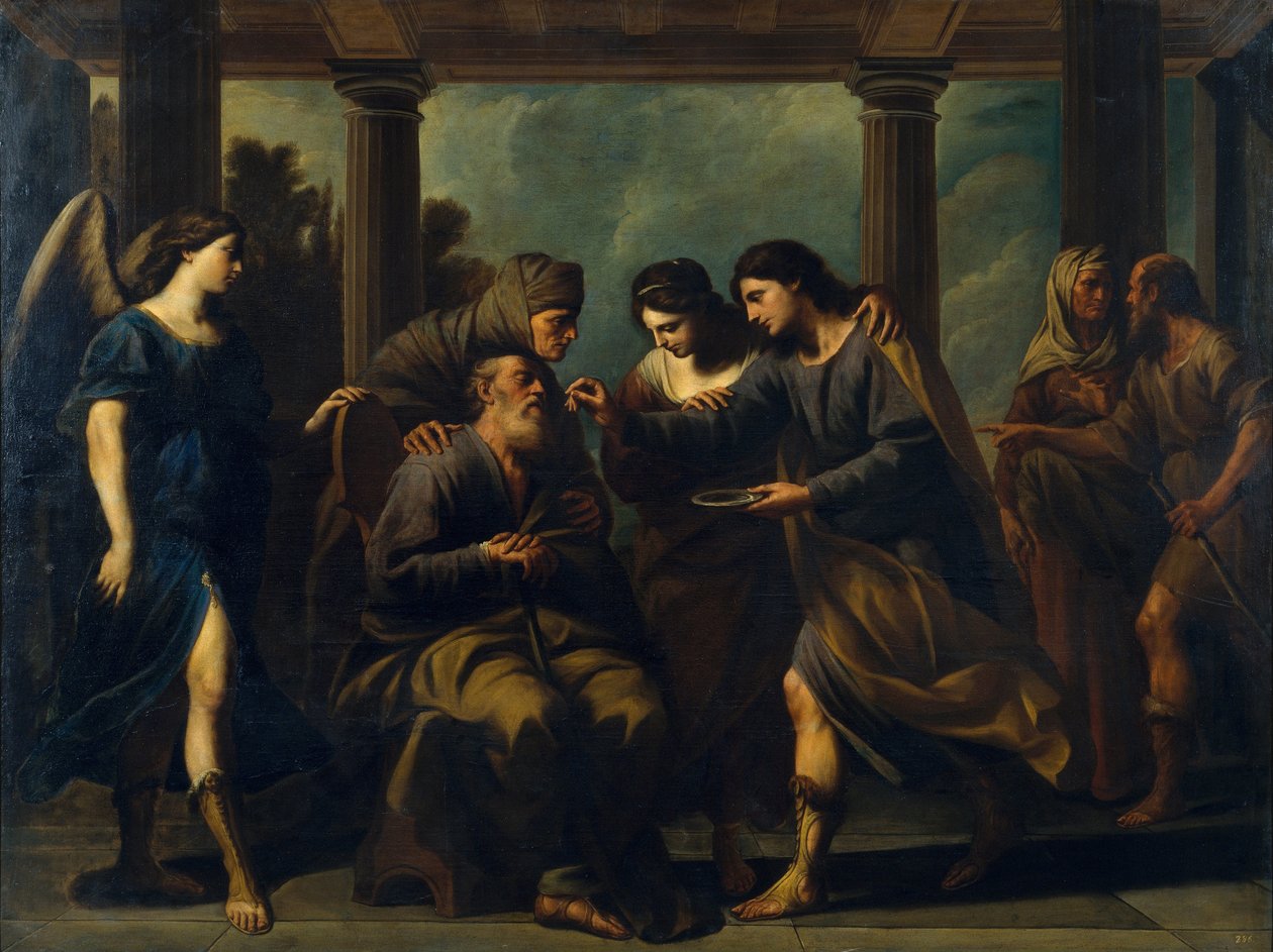 Tobias Babalarının Körlüğünü İyileştiriyor, c. 1640 by Andrea Vaccaro