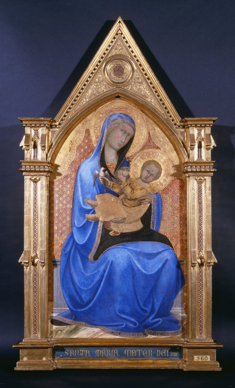 Bakire ve Çocuk, c.1400 (panelde altın ile tempera) by Andrea Vanni