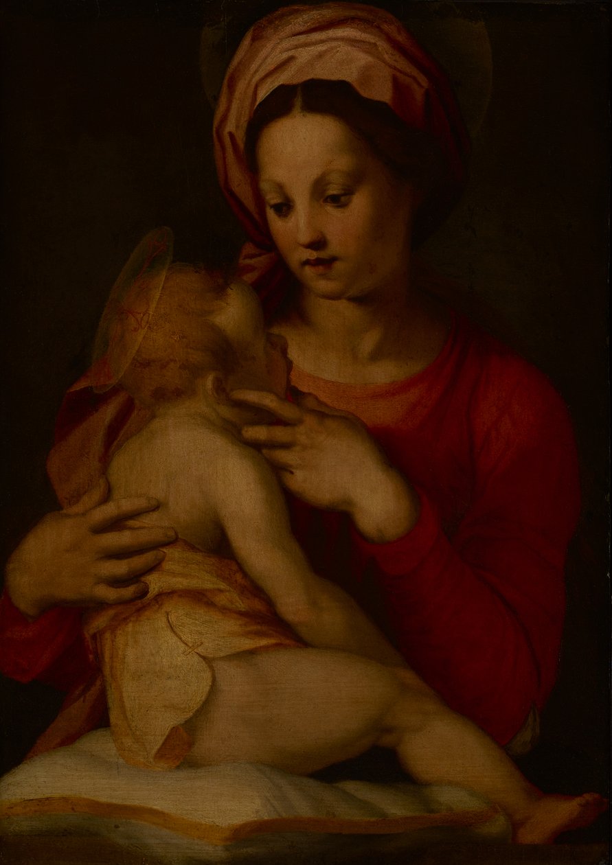 Madonna ve Çocuk (panelde yağlı boya) by Andrea del (attr.to) Sarto