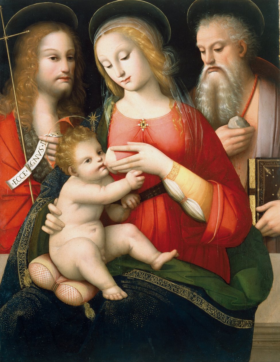Çocuk ve Azizler Vaftizci Yahya ve Girolamo ile Madonna by Andrea del Brescianino