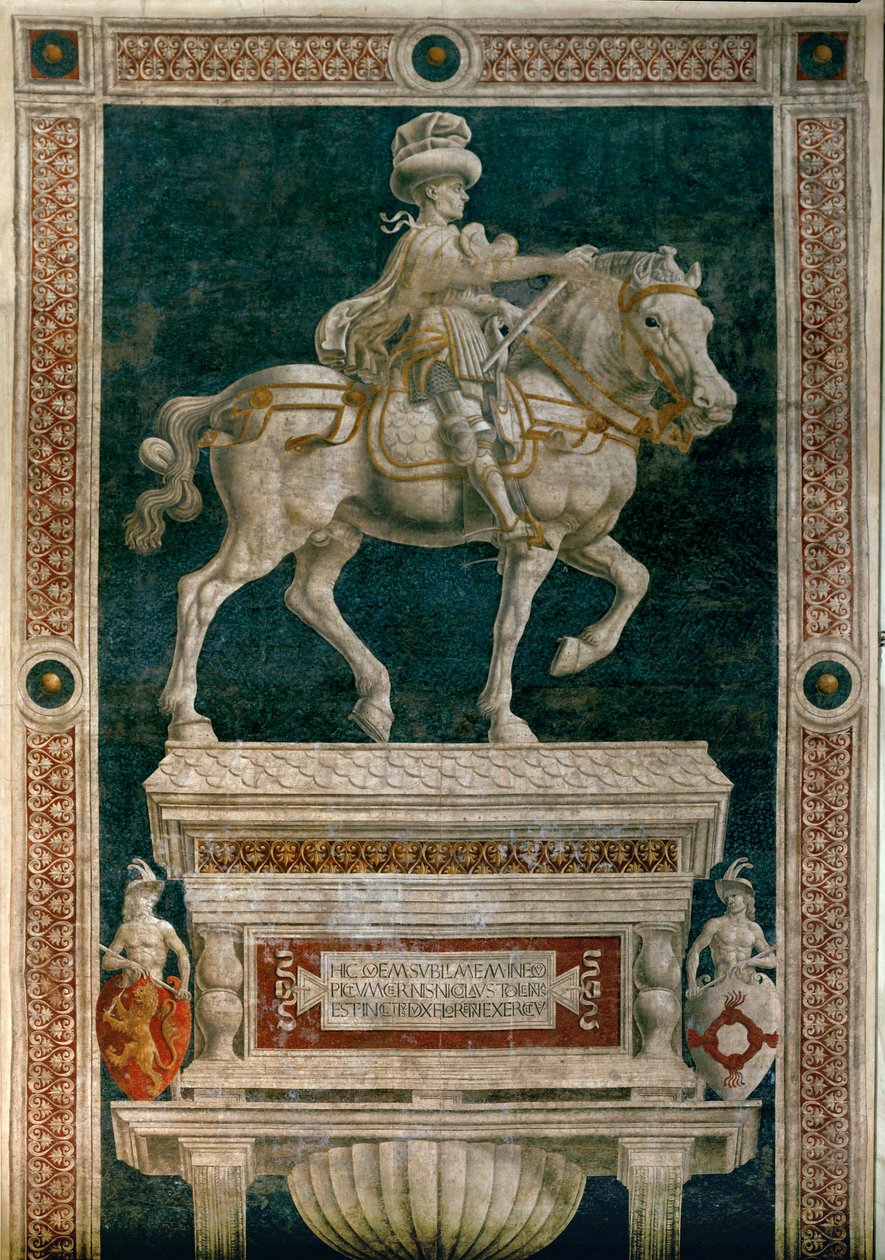 Condottiere Niccolo da Tolentino ... (taze) by Andrea del Castagno