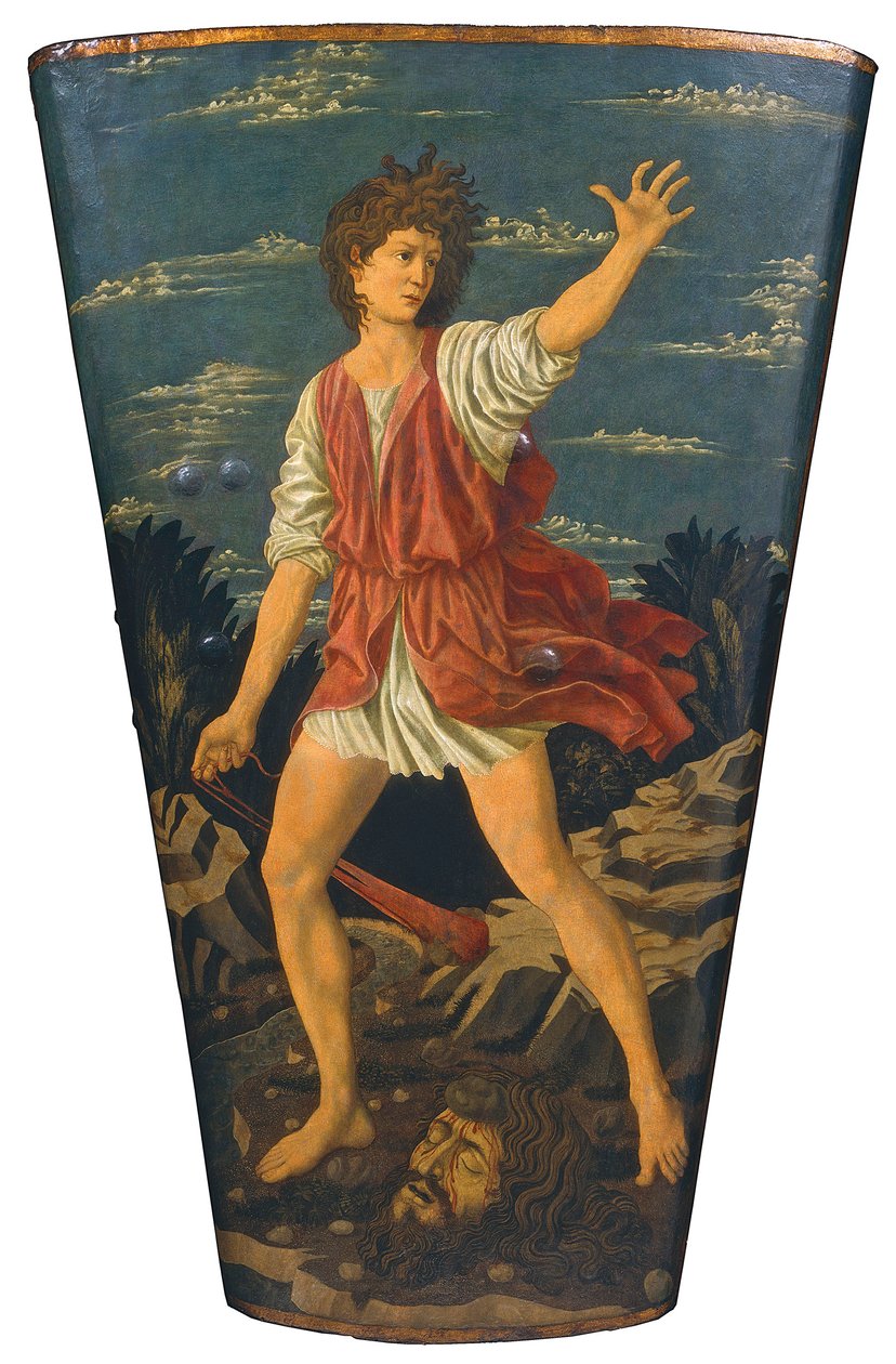 Goliath Başlı David, c.1450-55 (ahşap üzerine deri üzerine tempera) by Andrea del Castagno