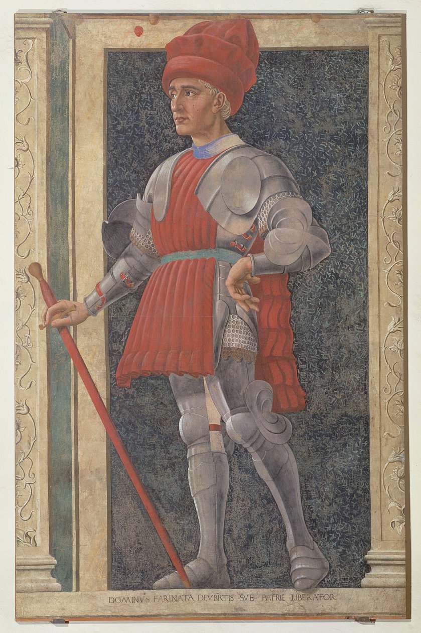 Ünlü erkek ve kadınlardan oluşan Villa Carducci serisinden Farinata degli Uberti (d.1264), c.1450 (detay için bkz. 28492) by Andrea del Castagno