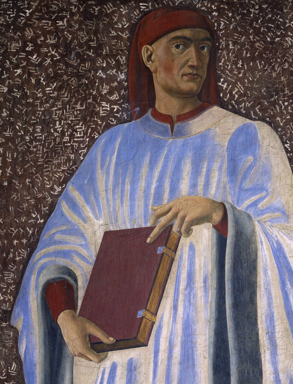Ünlü erkek ve kadınlardan oluşan Villa Carducci serisinden Giovanni Boccaccio (1313-75), c.1450 (tuval üzerine yerleştirilmiş fresk) by Andrea del Castagno