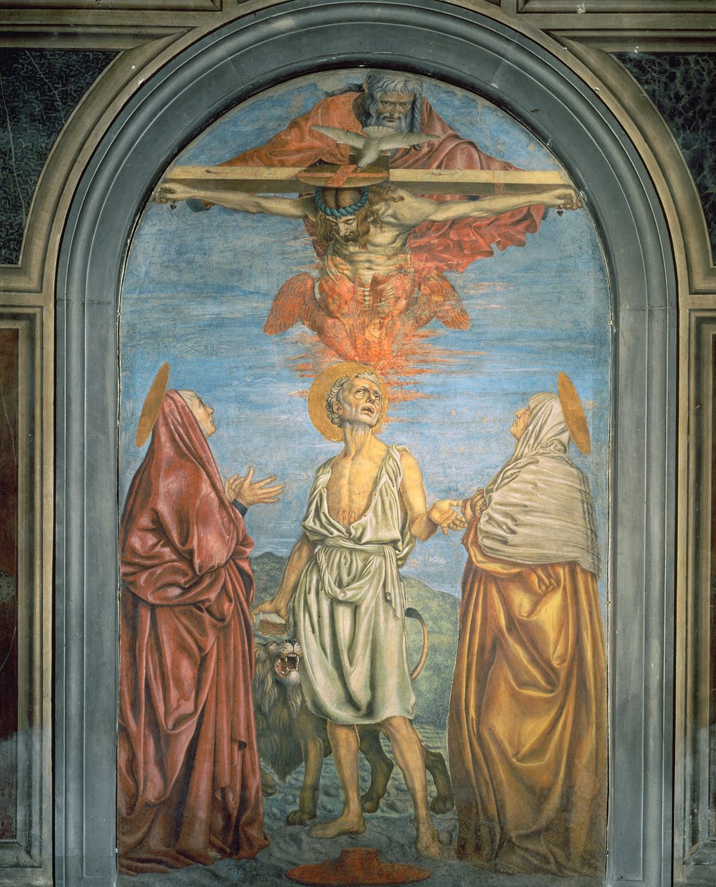 Aziz Jerome ile Kutsal Üçlü by Andrea del Castagno