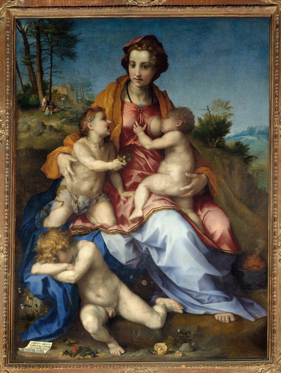 Andrea del Sarto (1486-1531) 1518 Sun tarafından Charite Tablo. 1.85 x 1.37 m. Paris. by Andrea del Sarto