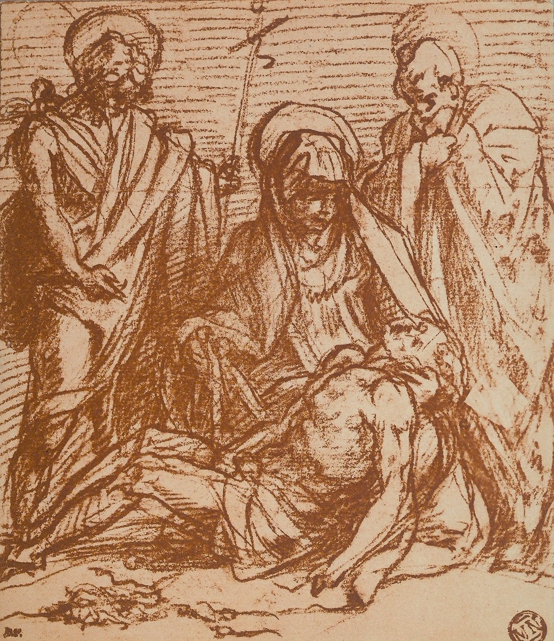 Bakirelerin kollarında Ölü İsa (Pieta) by Andrea del Sarto