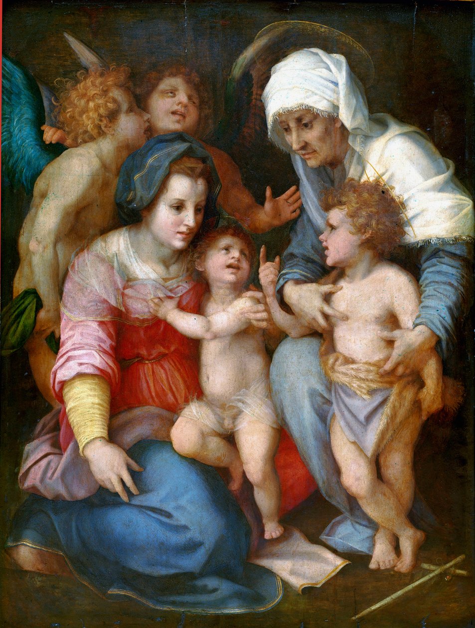 Aziz Elizabeth, Aziz John ve iki melek ile Madonna ve Çocuk Ahşap üzerine boyama Andrea del Sarto (1486-1530) 1515-1516 Güneş. 141x106 cm Paris, Louvre Müzesi by Andrea del Sarto