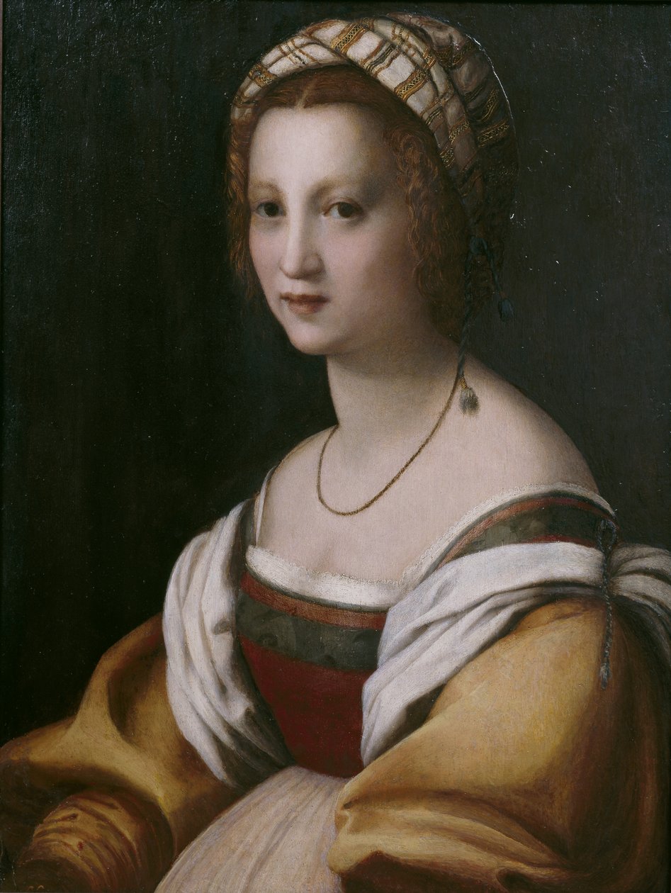bir kadın portresi by Andrea del Sarto