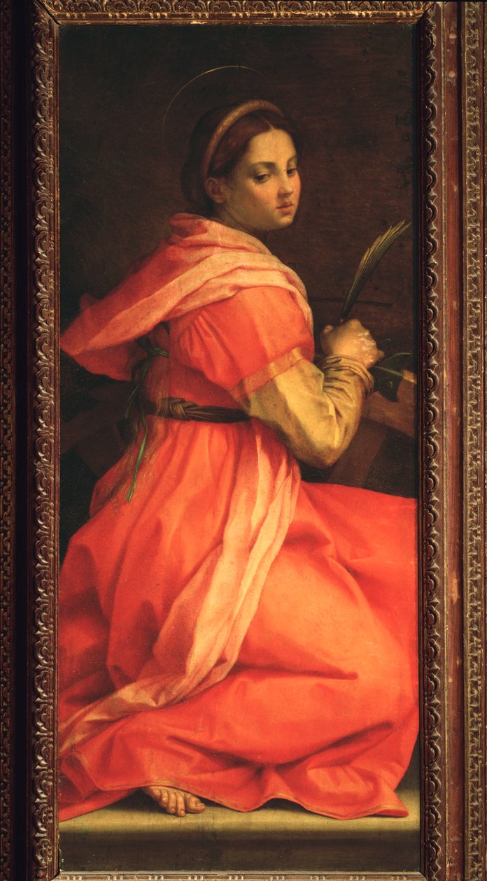 İskenderiyeli Aziz Catherine, Aziz Agnes Altarpiece (Resim, 1525-1528) by Andrea del Sarto