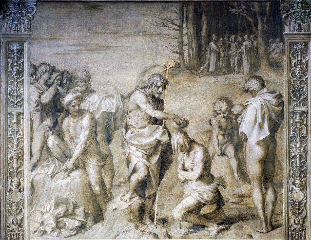 Aziz John kalabalıkları vaftiz ediyor by Andrea del Sarto