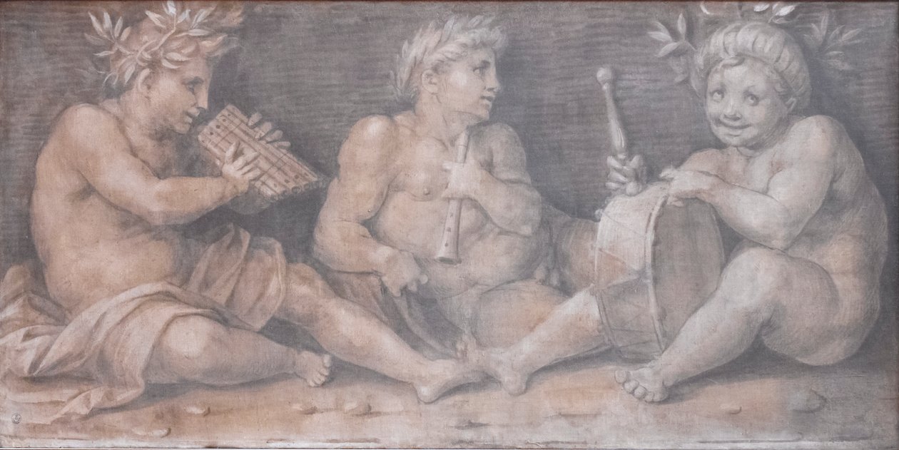 Klasik tarzdaki figürlerle sahne by Andrea del Sarto