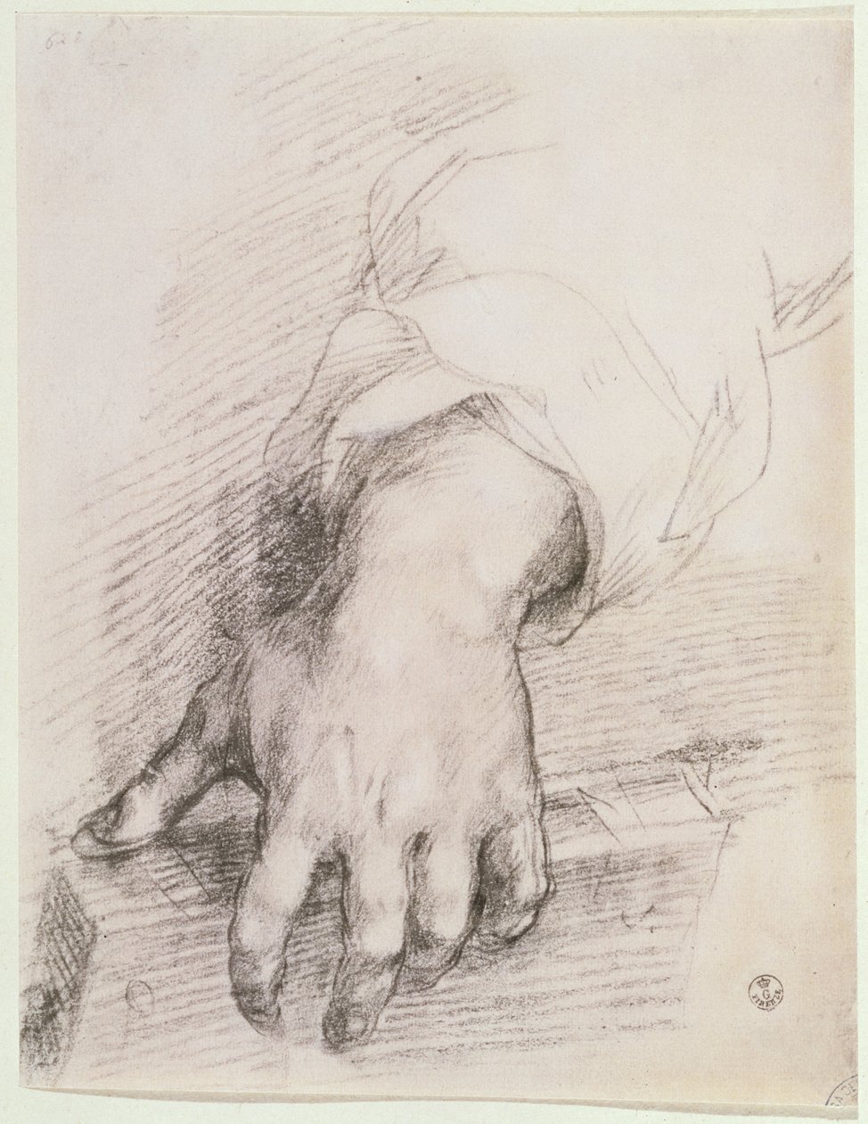 Arp Madonna için bir el çalışması (kağıt üzerinde tebeşir) by Andrea del Sarto
