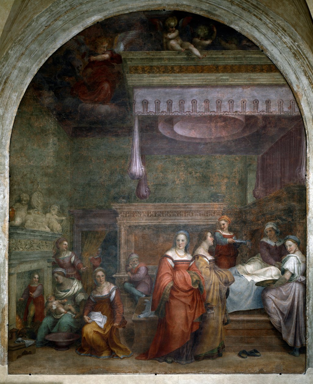 Meryem'in doğumu (Fresco by Andrea del Sarto
