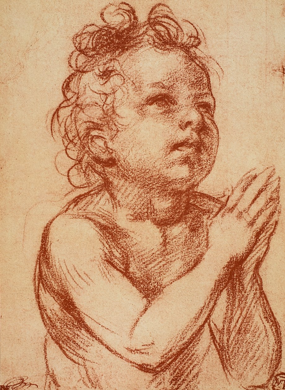 genç çocuk, dua ediyor by Andrea del Sarto
