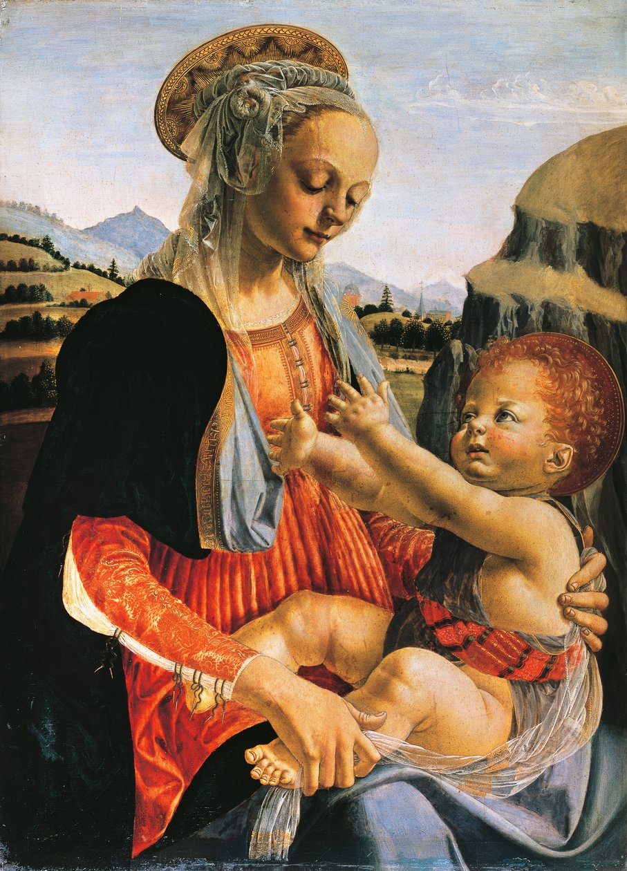 Madonna ve Çocuk, yaklaşık 1470, Andrea del Verrocchio (1437-1488), Ahşap üzerine yağlı boya, 75.5x54,8 cm by Andrea del Verrocchio
