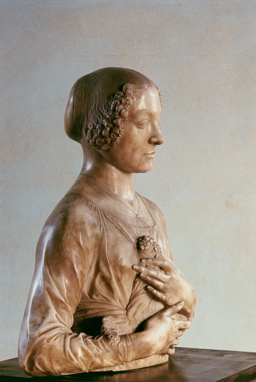 Buketli Kadın, c.1475-80 (mermer) by Andrea del Verrocchio