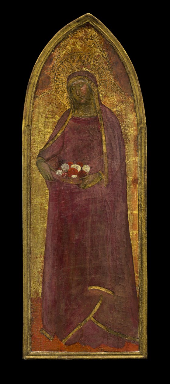 Macaristan Aziz Elizabeth, c.1365 (ahşap üzerine tempera ve altın varak) by Andrea di Bonaiuto fl.1343 77 Andrea di Bonaiuto fl.1343 77