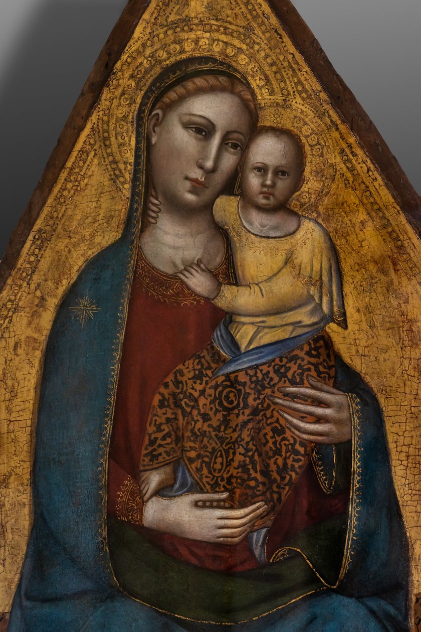 Enthroned Madonna ve Bebek İsa by Andrea di Cione (attr.to) Orcagna