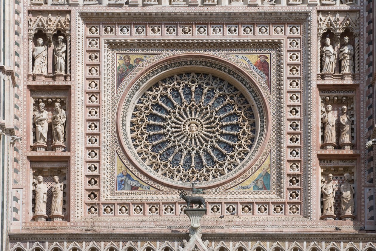 Gül penceresi, Santa Maria Assunta Katedrali, Orvieto, Umbria, İtalya by Andrea di Cione Orcagna