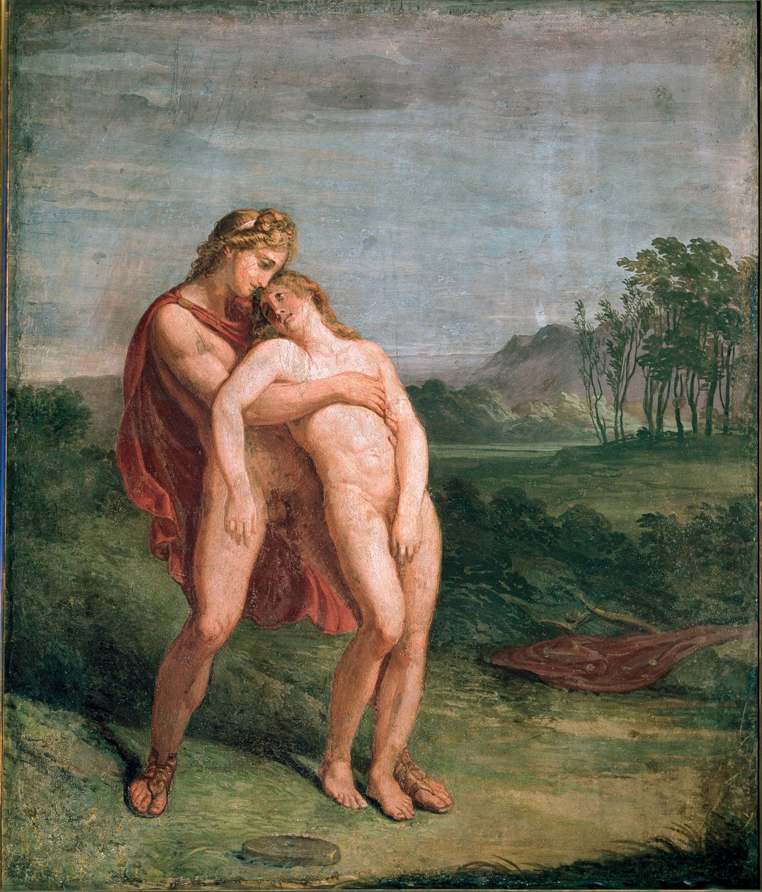 Apollo ve Hyacinthos (Hyacinthe) Fresk, Andrea Appiani (1754-1817) Dim. 116x100 cm Milano, Pinacoteca di Brera by Andrea the Elder Appiani