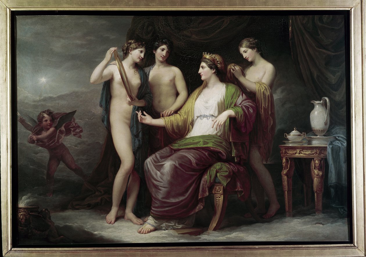 Juno#39;nun tuvalet masası (Tuval üzeri yağlıboya) by Andrea the Elder Appiani