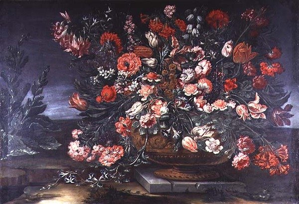 Çiçeklerin Natürmort by Andrea the Elder Scacciati