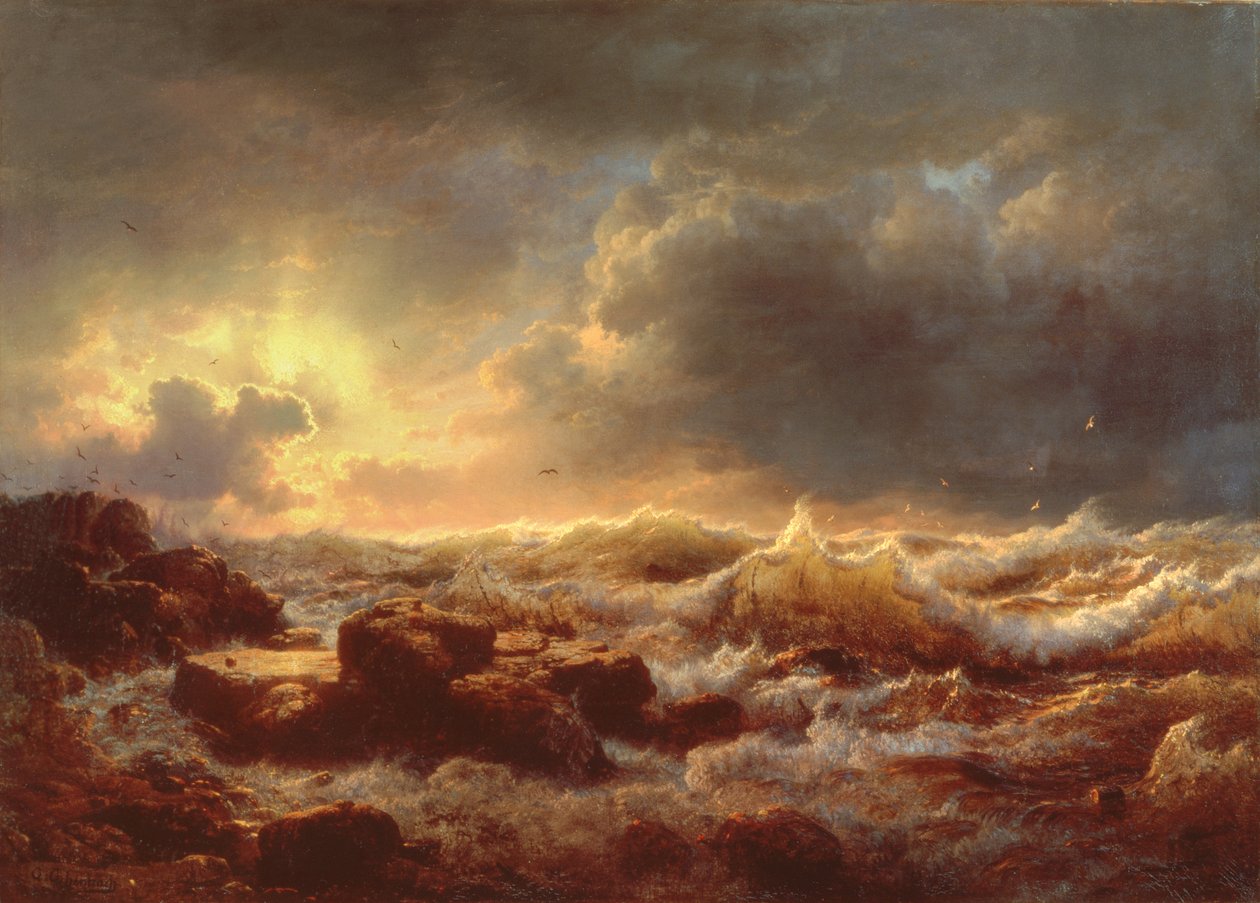 Temizleme - Sicilya Sahili, 1847 by Andreas Achenbach