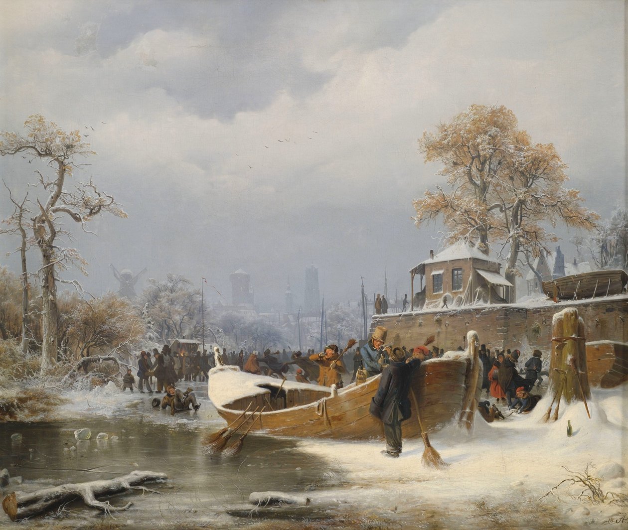 Kış tekne iskelesi by Andreas Achenbach