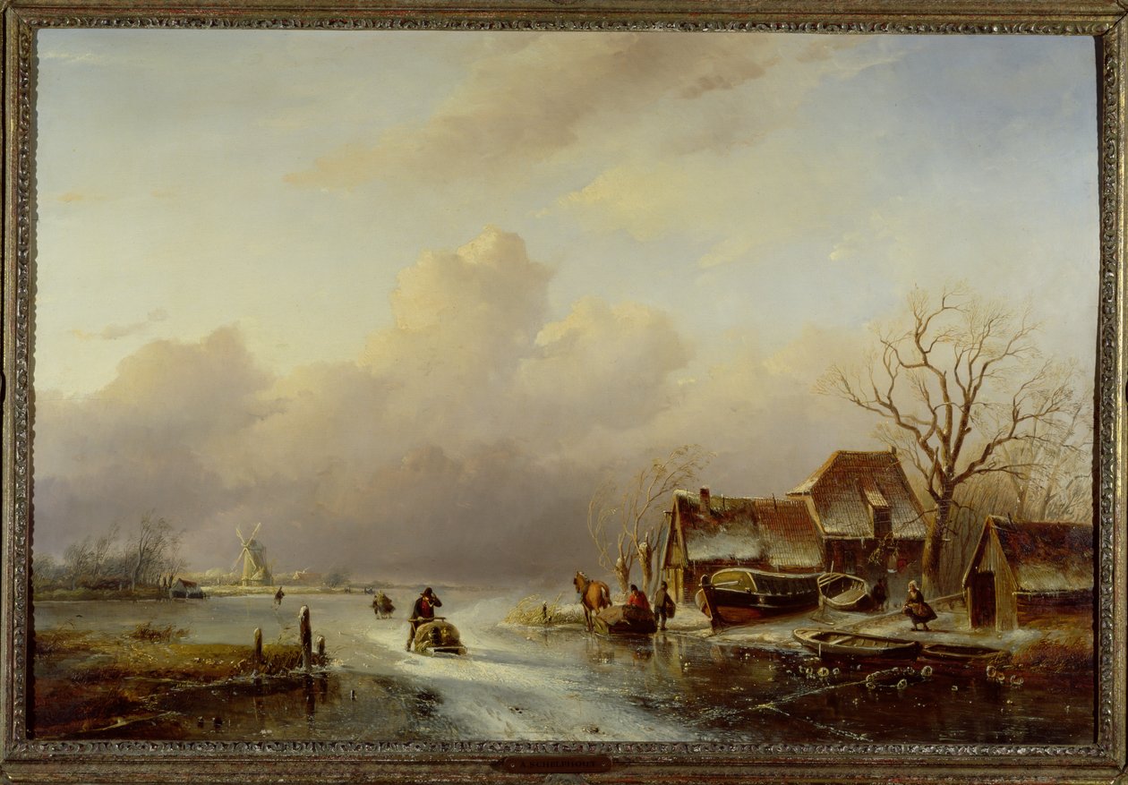 Hollanda Kış Manzarası by Andreas Schelfhout