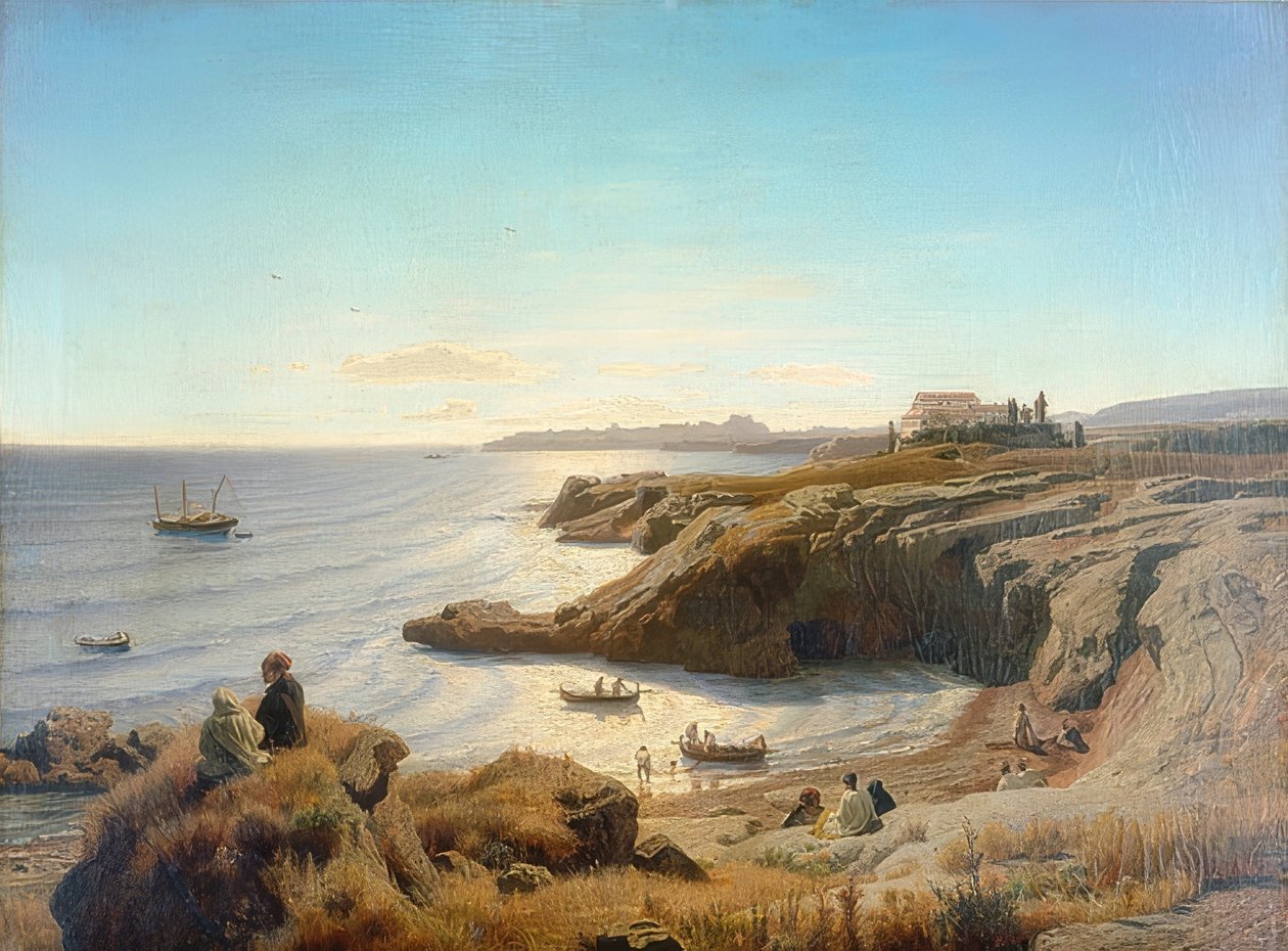 Siraküza sahili. 1861 by Andreas Achenbach