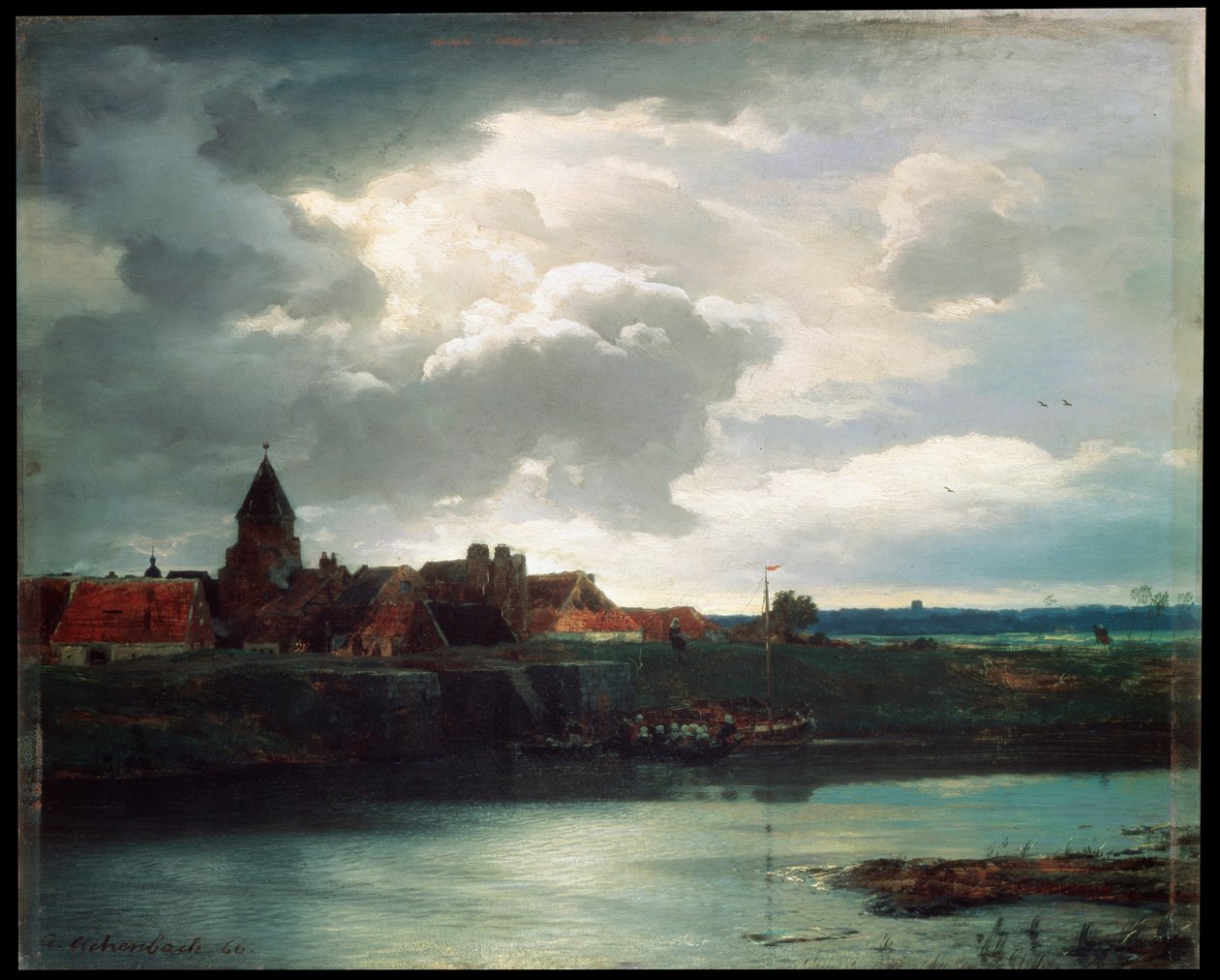 Bir nehir manzarası, 1866 by Andreas Achenbach