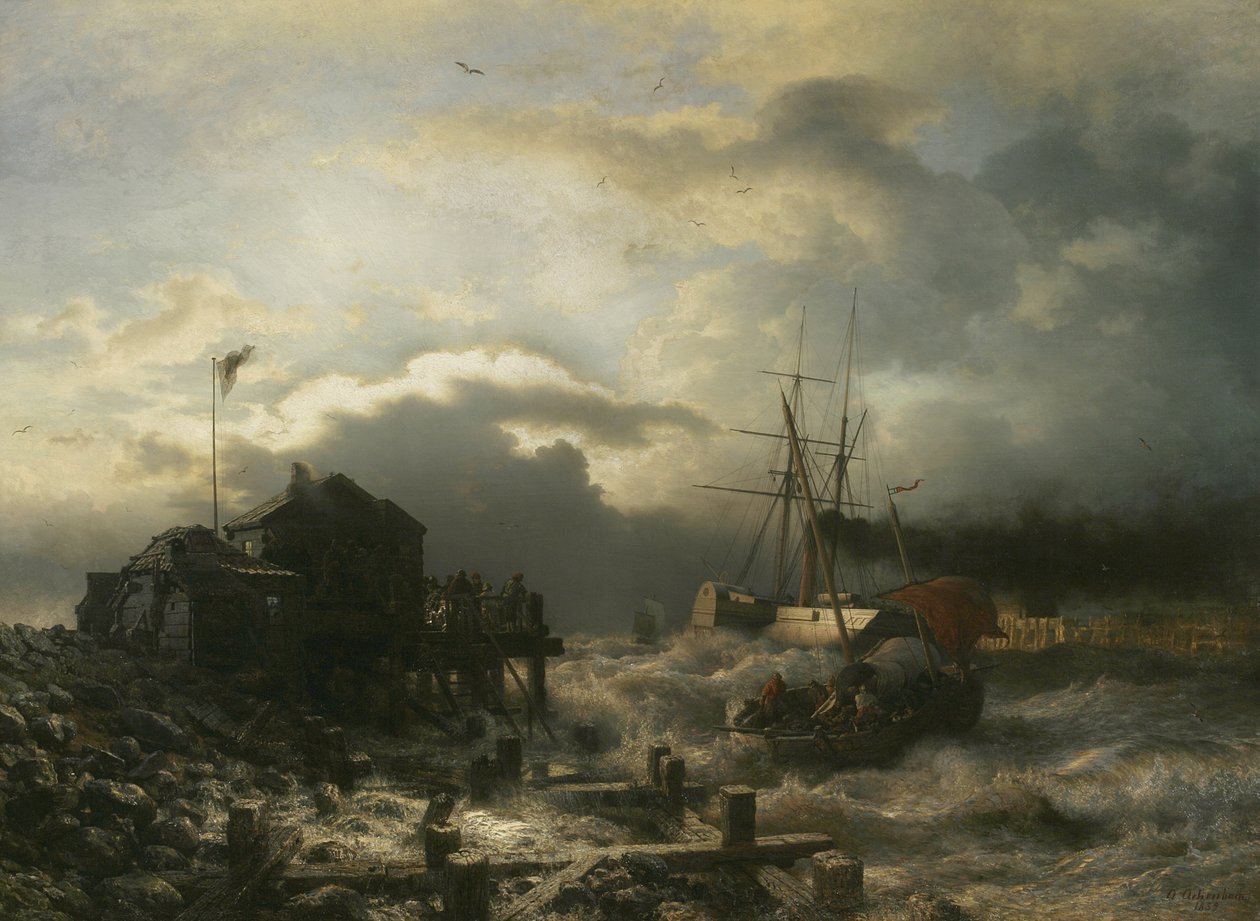 Oostende Kapalı, 1859 by Andreas Achenbach